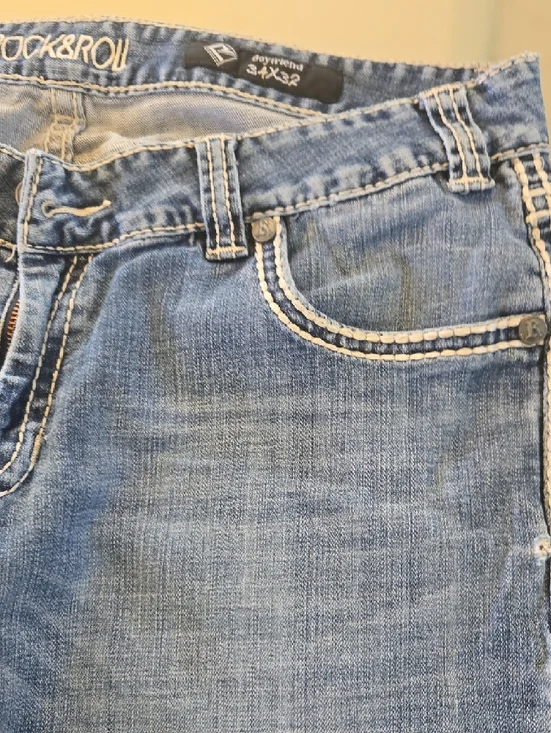 Rock & Roll Denim Light Blue Boot Cut Jeans with Embroidered Pockets - Picture 11 of 16